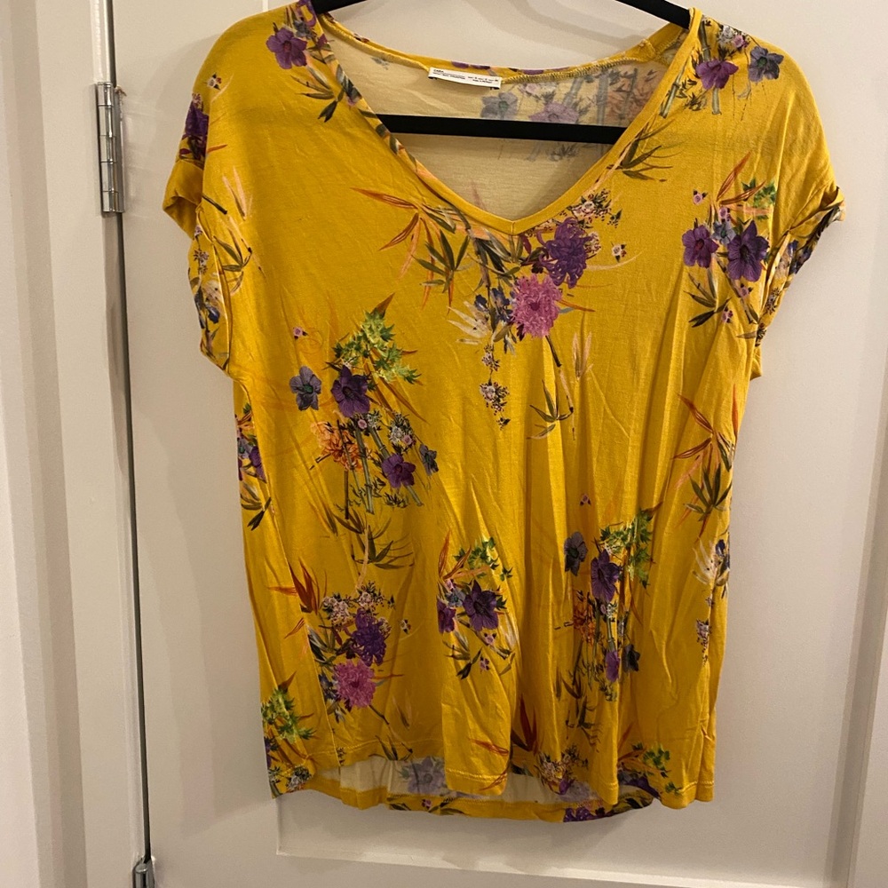 Zara yellow floral blouse